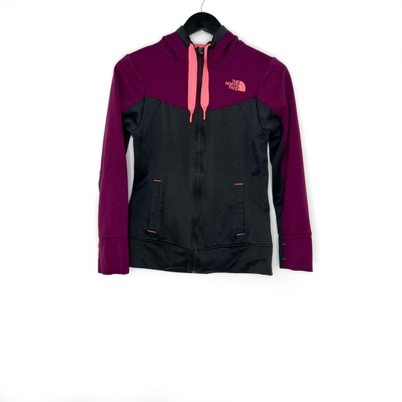 The North Face Tops - The North Face Hoodie Women's Long Sleeve Fleece Pink Gray Sweater